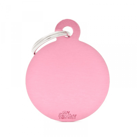 My Family Basic Circle Cat And Dog Tag - Pink, Large