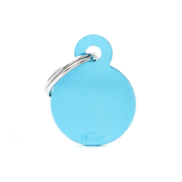 My Family Basic Circle Cat And Dog Tag - Light Blue, Small