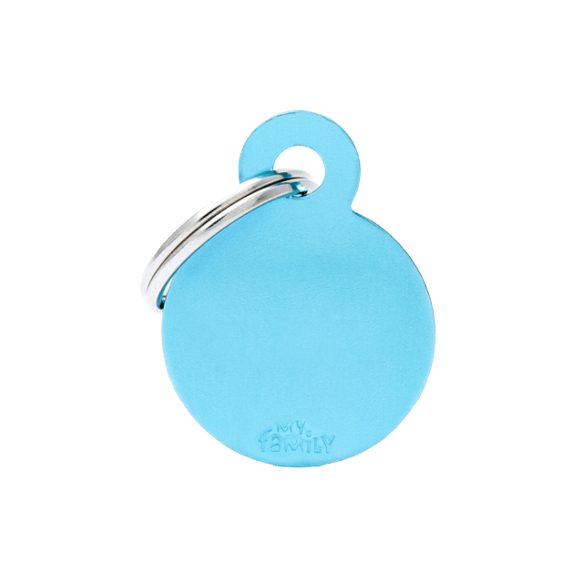 My Family Basic Circle Cat And Dog Tag - Light Blue, Small