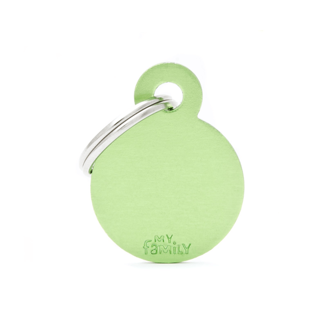 My Family Basic Circle Cat And Dog Tag - Lime, Small