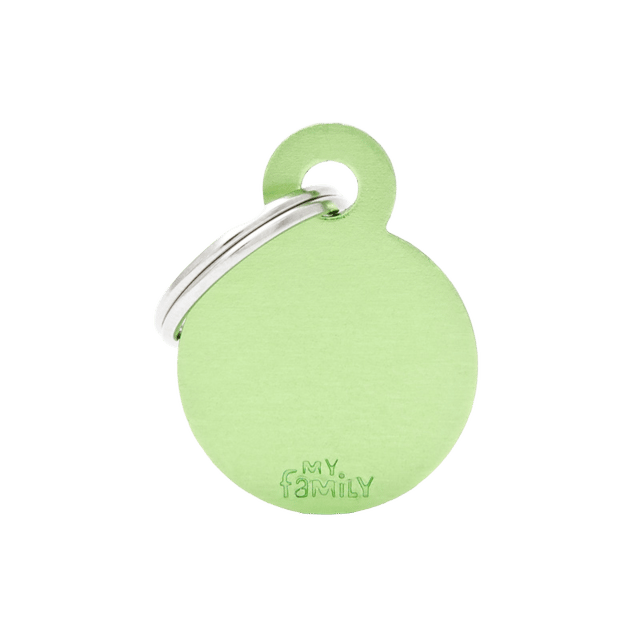 My Family Basic Circle Cat And Dog Tag - Lime, Small