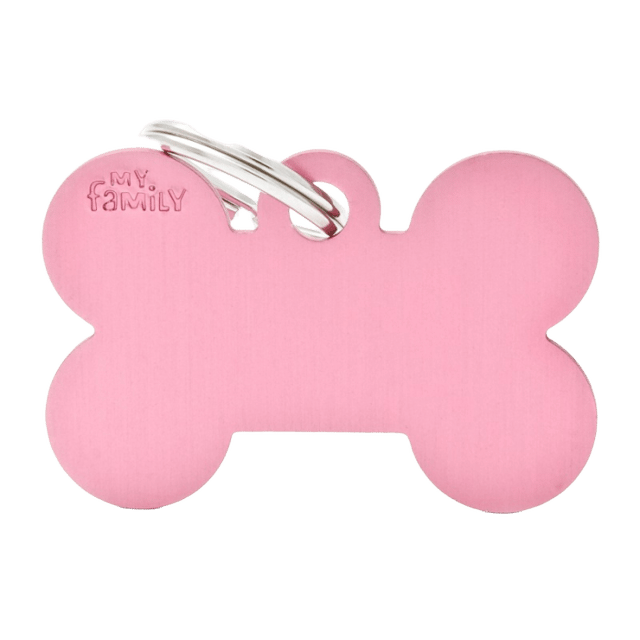 My Family Basic Bone Dog Tag - Pink, Large
