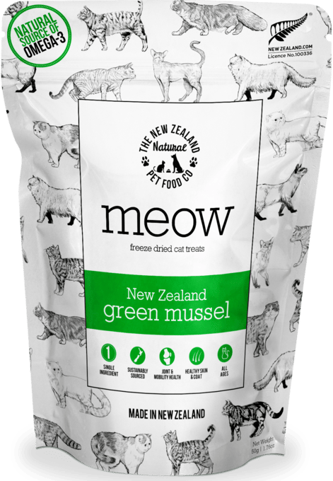 The NZ Natural PET Food Co Meow-Purr Green Lipped Mussel Cat Treats
