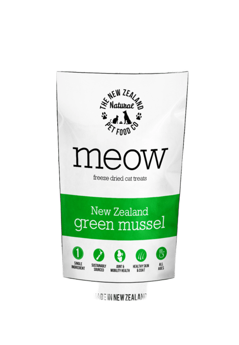 The NZ Natural PET Food Co Meow-Purr Green Lipped Mussel Cat Treats - 250g (5 X 50g Bags)