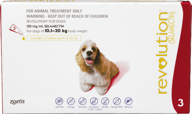 Revolution Spot-On Flea Treatment For Dogs - 10.1 - 20kg, 3 Pack