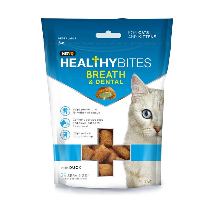 M&C Vetiq Healthy Bites Breath & Dental Indoor Cat Treats