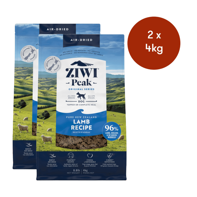 Ziwi Peak Lamb Air Dried Dog Food - 8kg (2 X 4kg Bags)