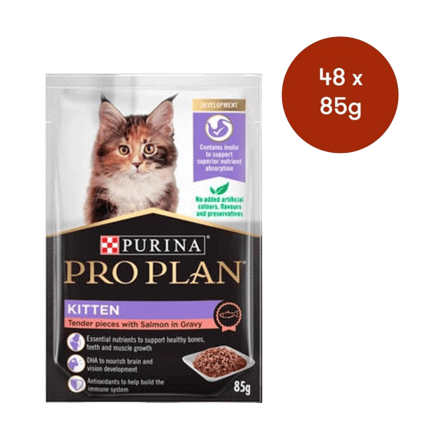 Pro Plan Kitten Salmon In Gravy Wet Cat Food - 85g X 48