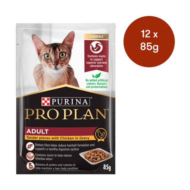 Pro Plan Adult Chicken In Gravy Wet Cat Food - 85g X 12
