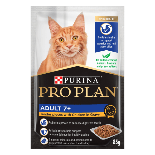Pro Plan Adult 7+ Chicken In Gravy Senior Wet Cat Food - 85g X 48