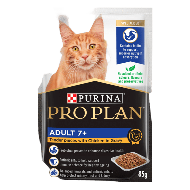 Pro Plan Adult 7+ Chicken In Gravy Senior Wet Cat Food - 85g X 48