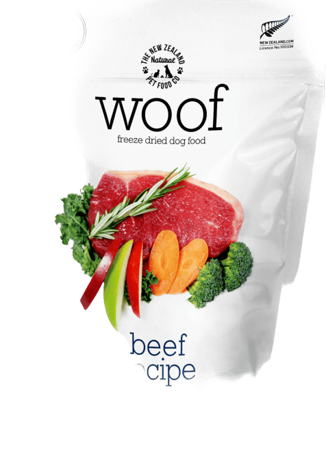 The NZ Natural PET Food Co Woof Beef Freeze Dried Dog Food
