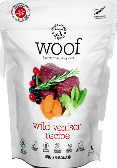 The NZ Natural PET Food Co Woof Wild Venison Freeze Dried Dog Food