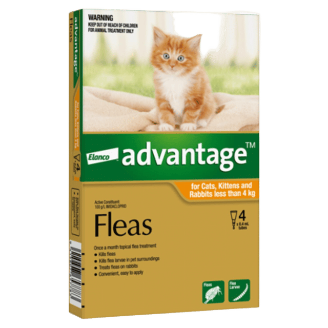 Advantage Spot-On Flea Treatment For Cats 0-4kg - 4 Pack