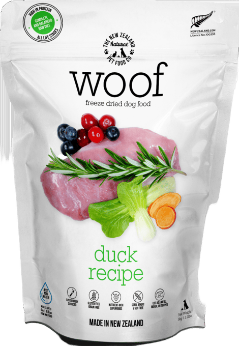 The NZ Natural PET Food Co Woof Duck Freeze Dried Dog Food