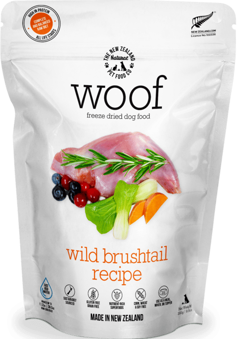 The NZ Natural PET Food Co Woof Wild Brushtail Freeze Dried Dog Food