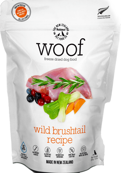 The NZ Natural PET Food Co Woof Wild Brushtail Freeze Dried Dog Food
