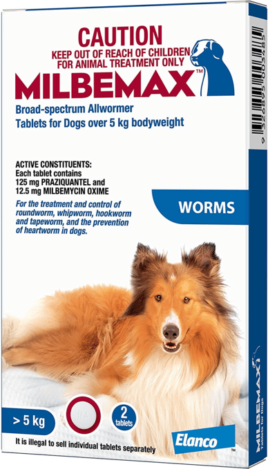 Milbemax Worming Tablets For Dogs - Over 5kg - 2 Pack