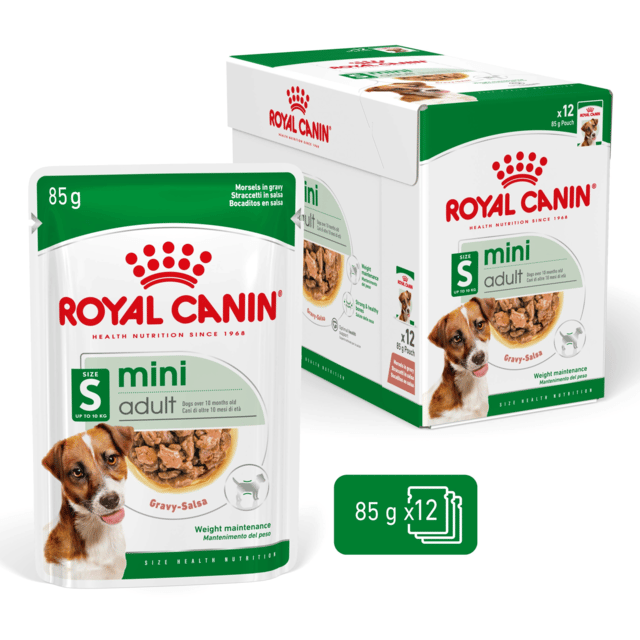 Royal Canin Mini Adult Morsels In Gravy Pouch Wet Dog Food - 85g X 12