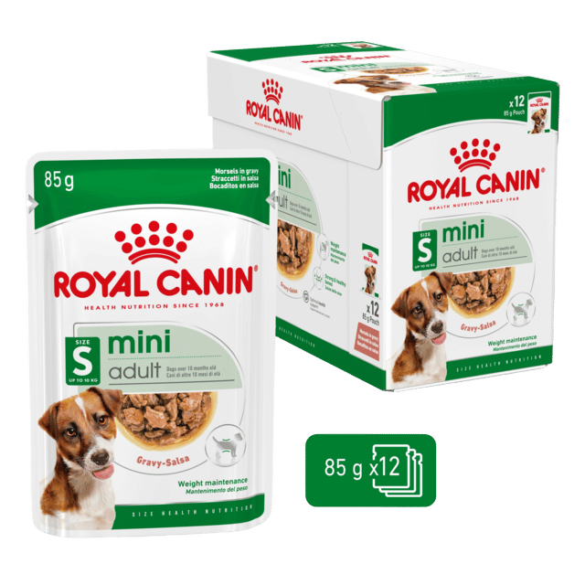 Royal Canin Mini Adult Morsels In Gravy Pouch Wet Dog Food - 85g X 12
