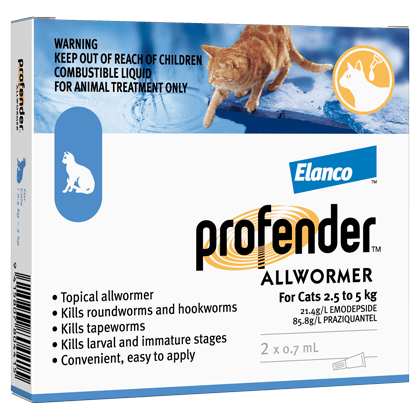 Profender Spot-On Allwormer For Cats - 2.5 - 5kg - 2 Pack