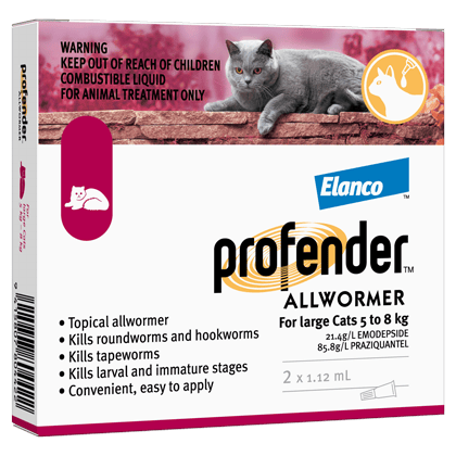 Profender Spot-On Allwormer For Cats - 5 - 8kg - 2 Pack