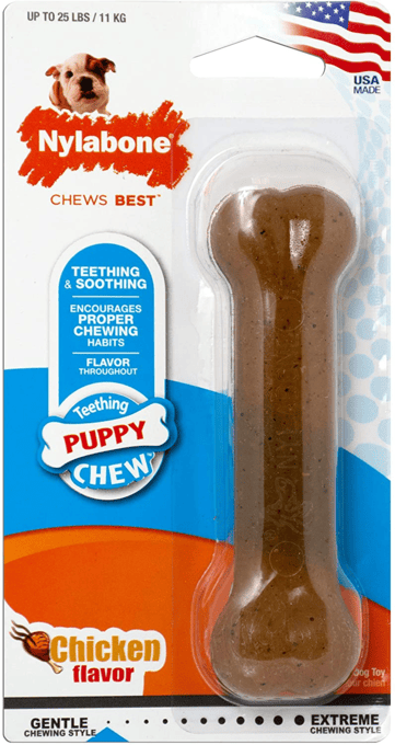 Nylabone Puppy Chew Chicken Bone Chew Toy - Small
