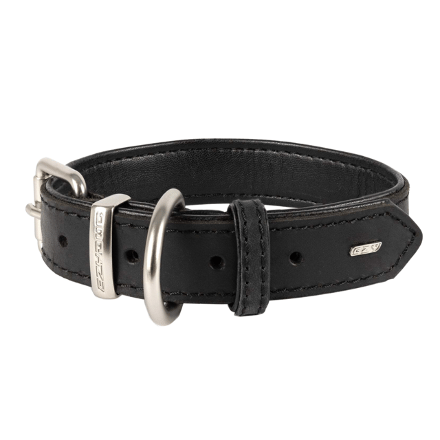 Ezydog Oxford Leather Dog Collar - Large, Black