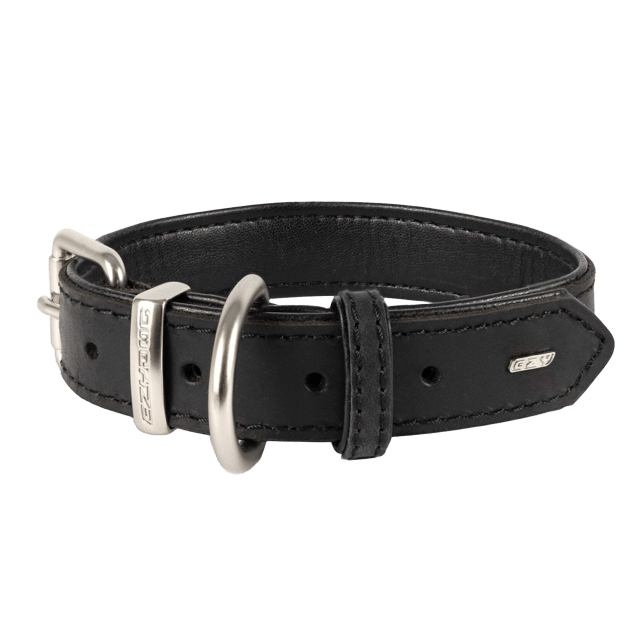 Ezydog Oxford Leather Dog Collar - Large, Black