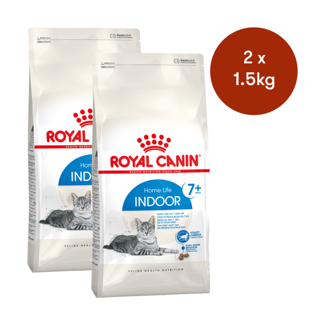 Royal Canin Indoor 7+ Senior Dry Cat Food - 3kg (2 X 1.5kg Bags)
