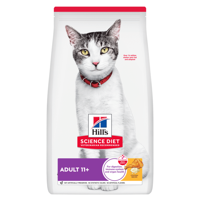 Hill's Science Diet Adult 11+ Senior Dry Cat Food - 3kg (2 X 1.58kg Bags)