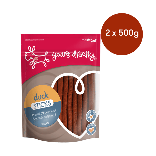 Yours Droolly Duck Sticks Dog Treats - 1kg (2 X 500g Bags)