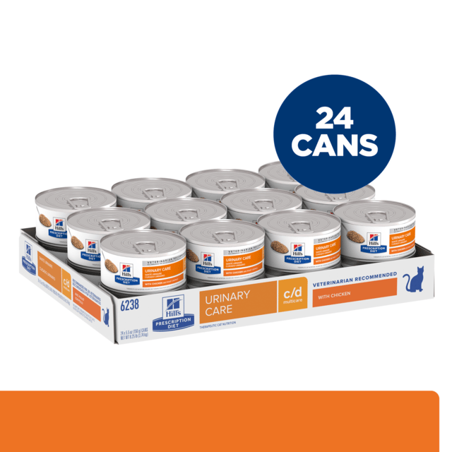 Hill's Prescription Diet C/D Multicare Urinary Care Chicken Wet Cat Food - 156g X 24