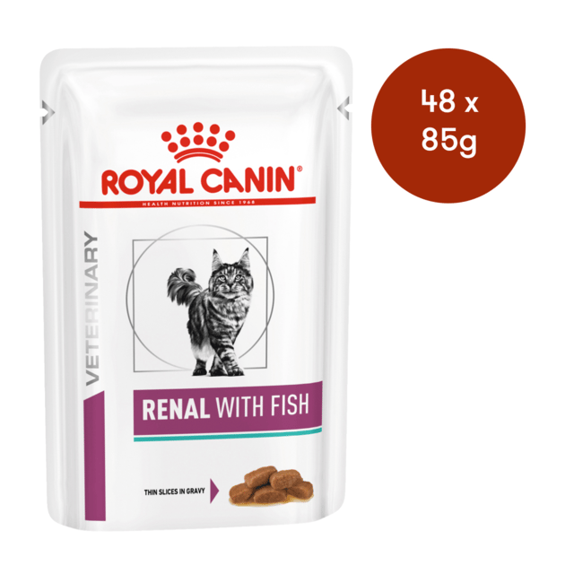 Royal Canin Vet Renal Fish Wet Cat Food - 85g X 48
