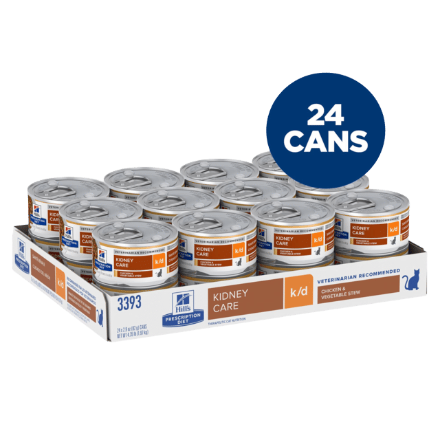 Hill's Prescription Diet K/D Kidney Care Chicken & Vegetable Stew Wet Cat Food - 82g X 24