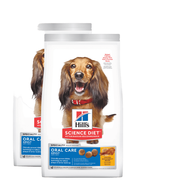 Hill's Science Diet Adult Oral Care Dry Dog Food - 4kg (2 X 2kg Bags)