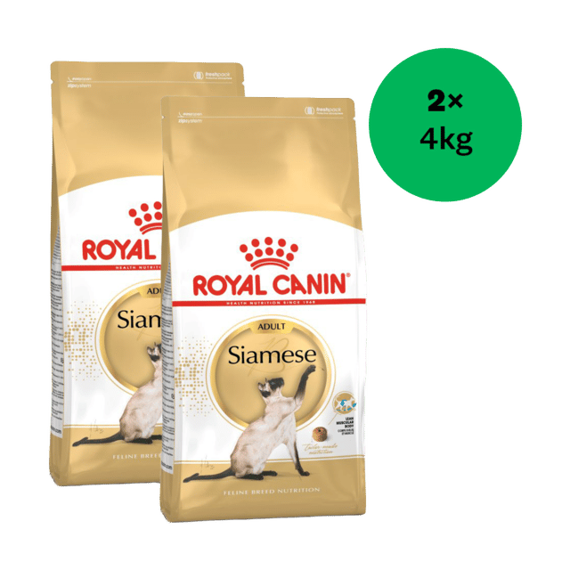 Royal Canin Siamese Adult Dry Cat Food - 8kg (2 X 4kg Bags)