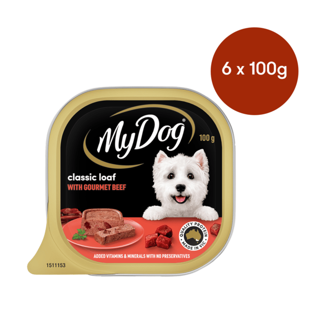 My Dog Adult Gourmet Beef Meaty Loaf Tinned Wet Dog Food - 100g X 6