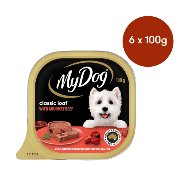 My Dog Adult Gourmet Beef Meaty Loaf Tinned Wet Dog Food - 100g X 6
