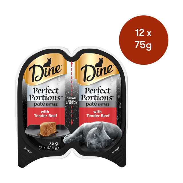 Dine Perfect Portions Pate Entree With Beef Wet Cat Food - 75g X 12