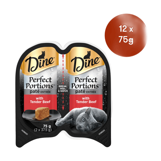 Dine Perfect Portions Pate Entree With Beef Wet Cat Food - 75g X 12