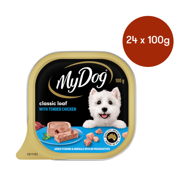 My Dog Adult Chicken Supreme Meaty Loaf Tinned Wet Dog Food - 100g X 24
