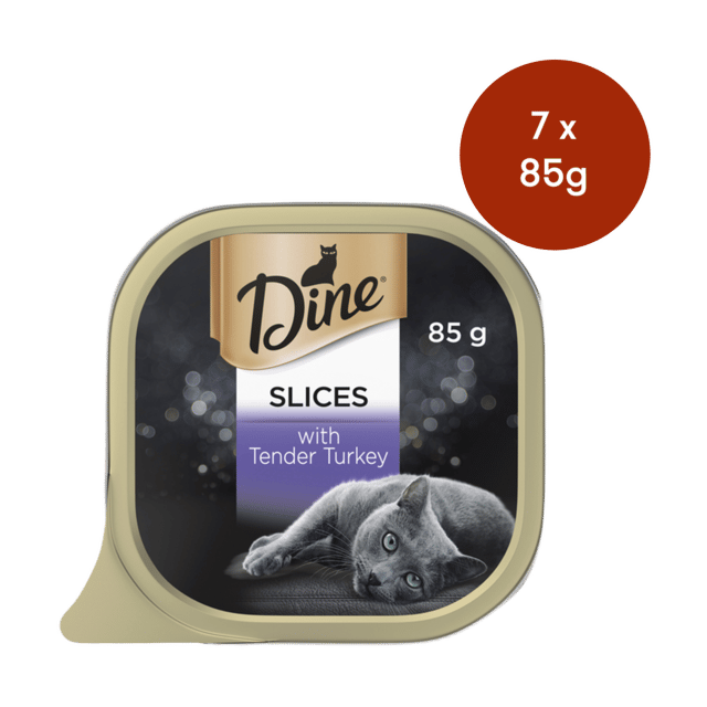 Dine Slices In Gravy With Tender Turkey Wet Cat Food - 85g X 7