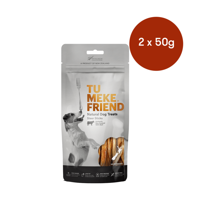 Tu Meke Friend Steer Sticks Dog Treats - 100g (2 X 50g Bags)