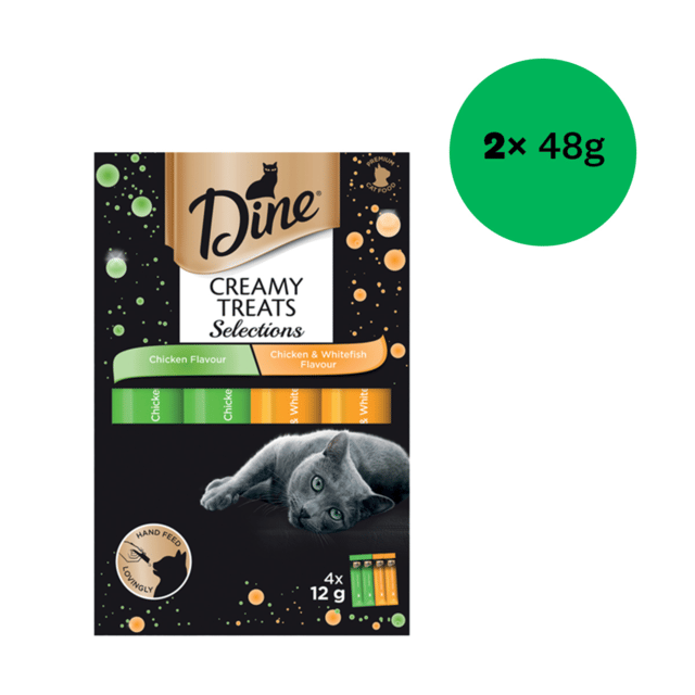 Dine Creamy Treats Selections Chicken Cat Treats - 96g (2 X 48g)