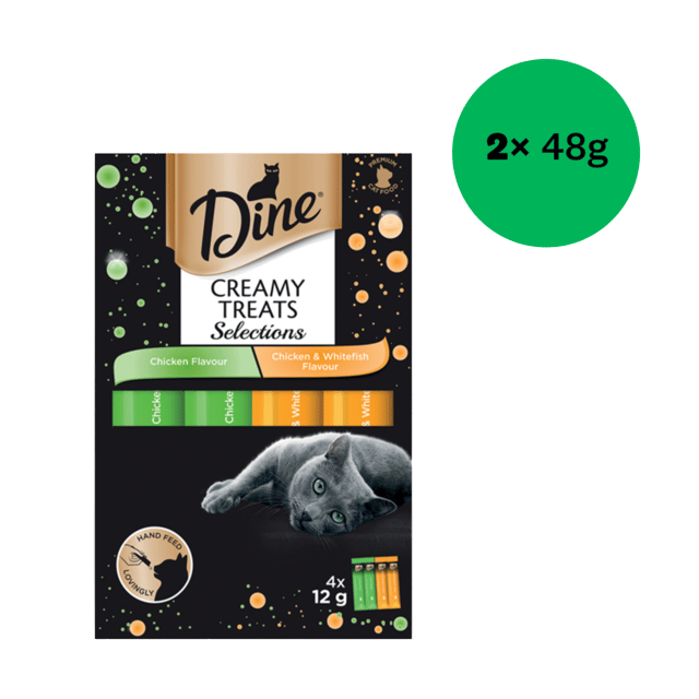 Dine Creamy Treats Selections Chicken Cat Treats - 96g (2 X 48g)
