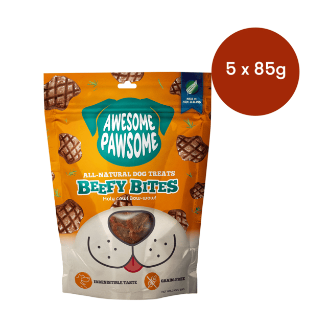 Awesome Pawsome Beefy Bites Dog Treats - 425g ( 5 X 85g Bags)