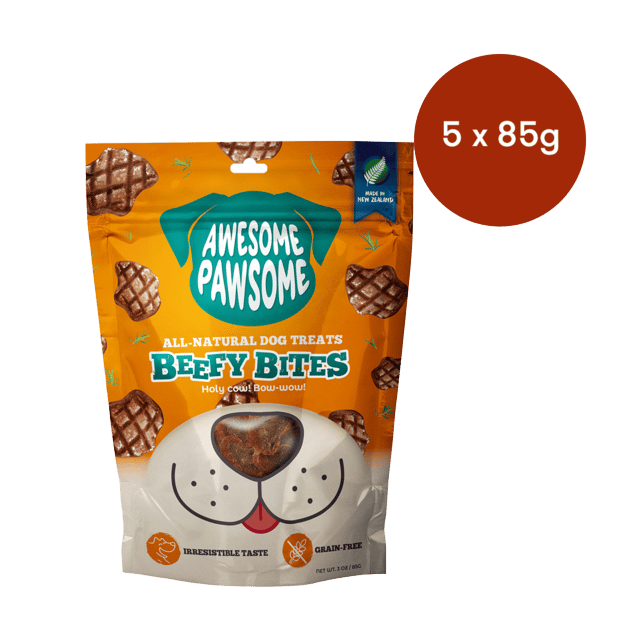 Awesome Pawsome Beefy Bites Dog Treats - 425g ( 5 X 85g Bags)