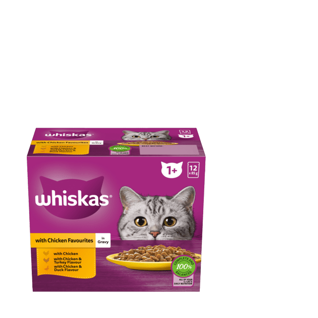 Whiskas Chicken Favourites In Gravy Adult Wet Cat Food Variety Pack - 85g X 24