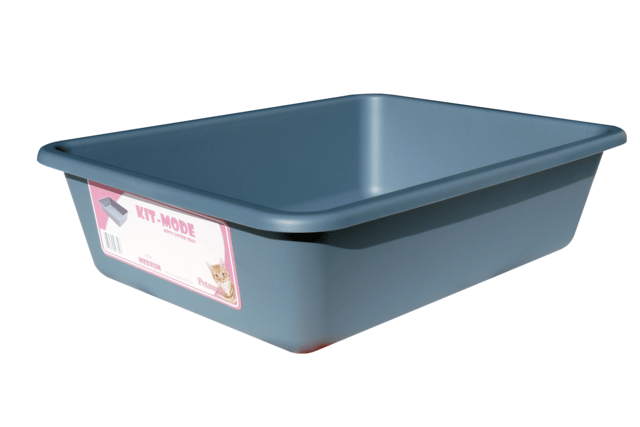 Brooklands Cat Litter Tray - Medium, Blue/Grey